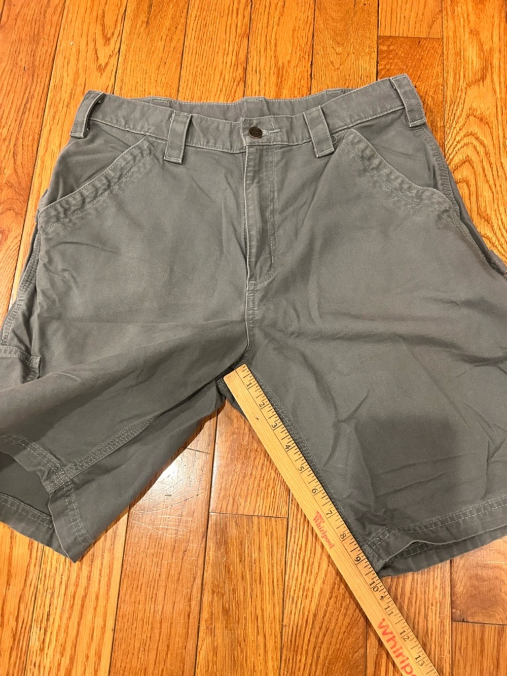 Carhartt Shorts B147 Fat Carpenter Men Flat Front Gray Workwear Size 33 - Picture 4 of 7
